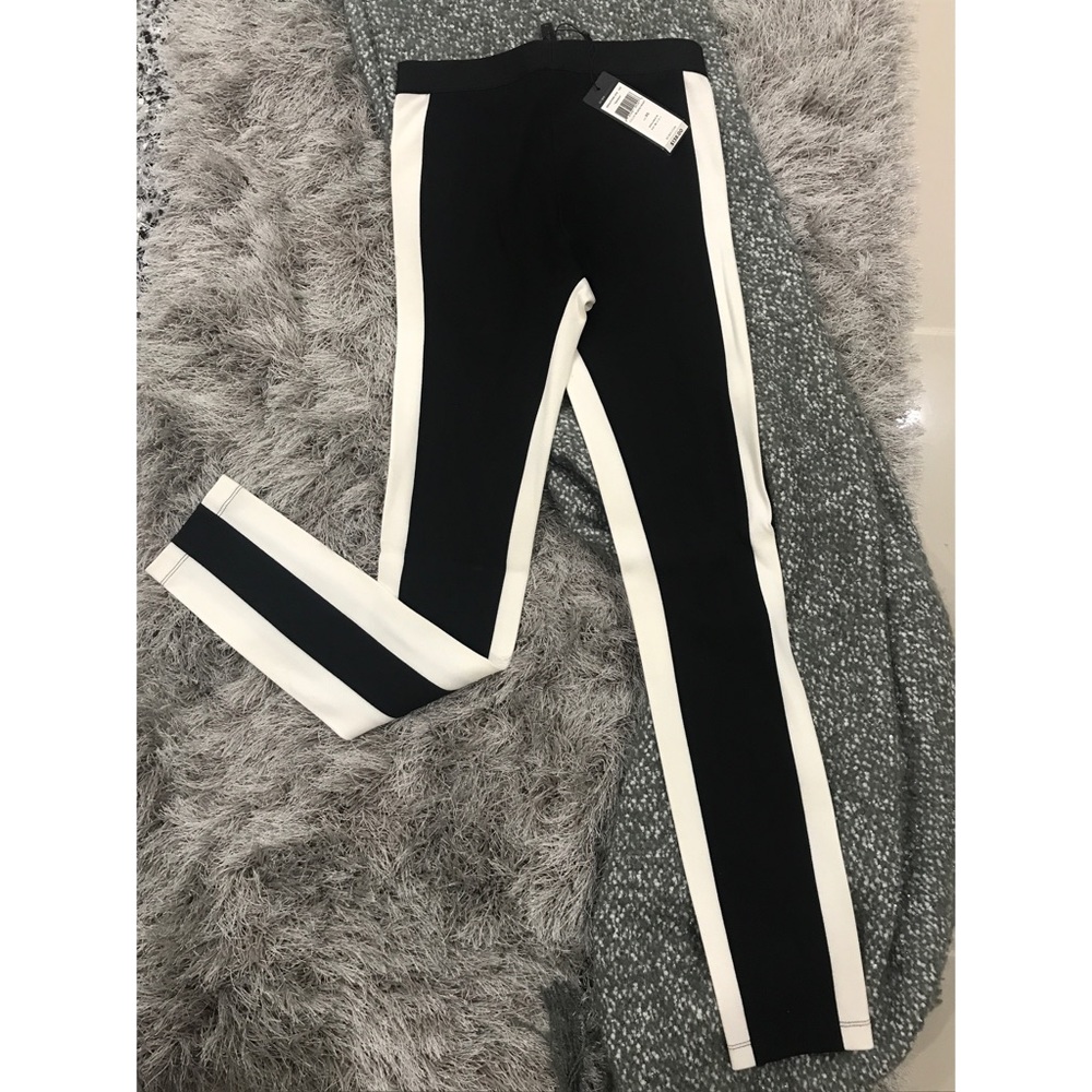 Brand New XS BCBG Black and White Leggings